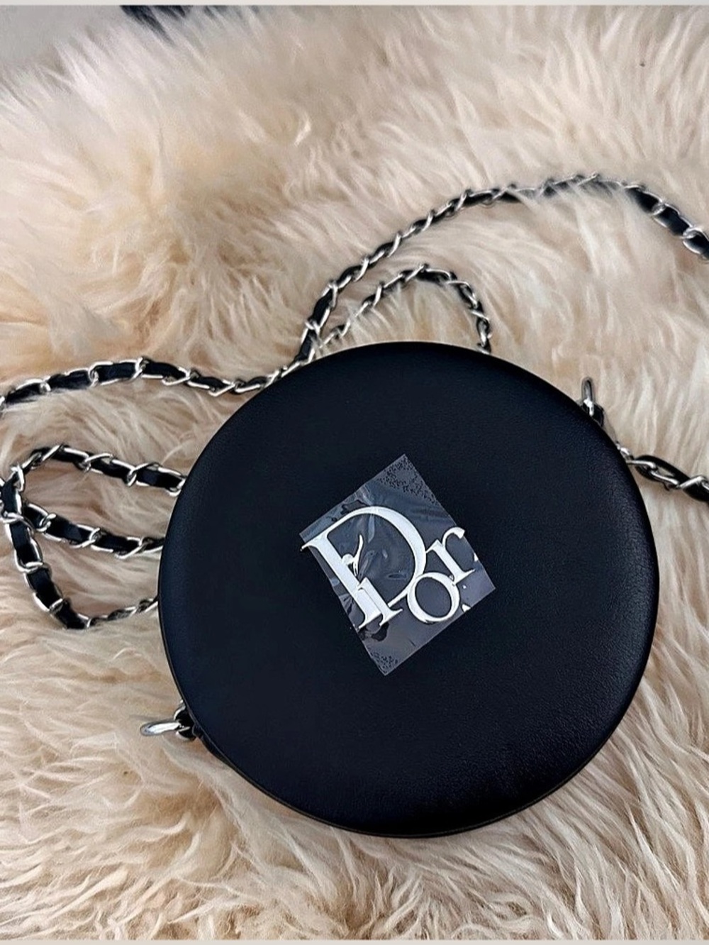 Dior Round Chain Mini Bag in Black Like New